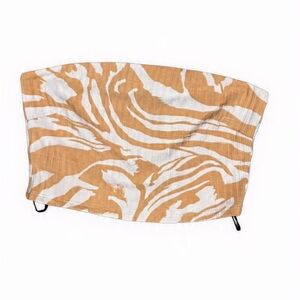 H&M Tan and White Zebra Print Tank Top